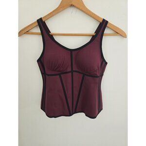 Honeylove Boldness Tank Compression Top Shapewear Wireless Cups Burgundy Red XL